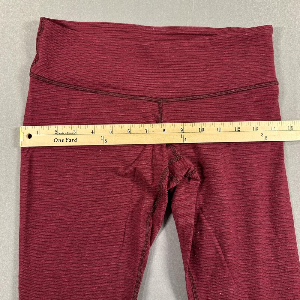 Lululemon Leggings Womens 8 Red High Rise Ankle Yoga Athletic Stretch Gym - Picture 5 of 9